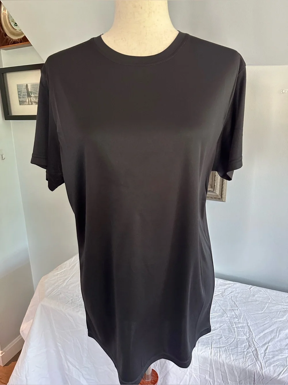 Tri Dry Classic Moisture Wicking Black Crewneck Short Sleeve T-Shirt